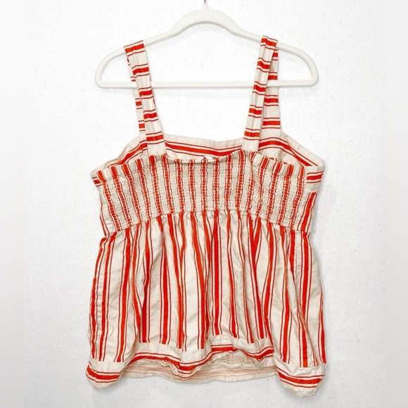 CABI Orange & Ivory Stripe Brunch Baby Doll Tank Top Style 6102 - Picture 2 of 7
